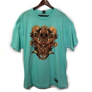 NWT 🔥HUSTLE GANG🔥 Blue skull graphic tee